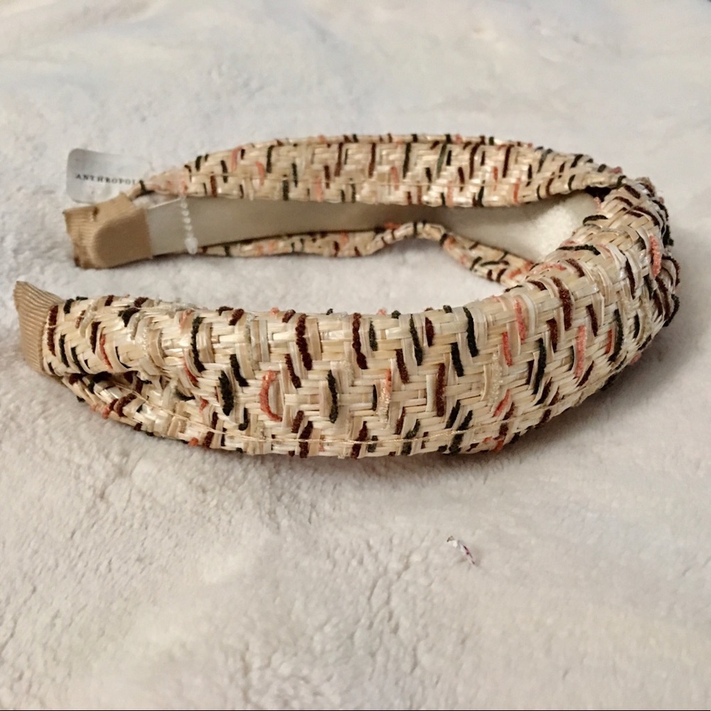 RARE NWT ANTHROPOLOGIE Zig-Zag Textured Woven Knotted Headband - Picture 7 of 16